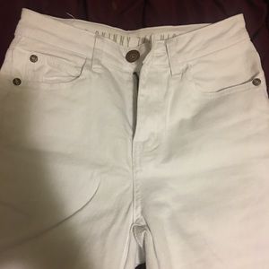 size 4 high-waisted white jeans